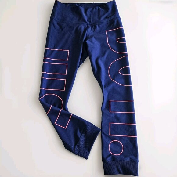 Nike Leggings Womens XS Lot of 2 Dri-Fit Swoosh Spell Out JDI Cropped Stretch - Picture 8 of 16